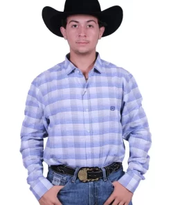 CAMISA TXC ML XADREZ BORDADA 2949L AZUL